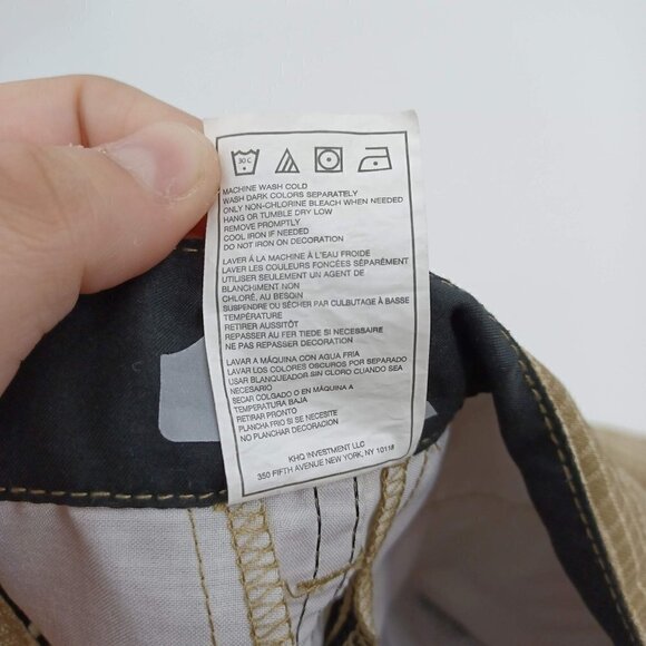 Quiksilver Tan & White Printed Hybrid Bermuda Shorts Men's 30 Mid Rise Summer - Picture 6 of 9